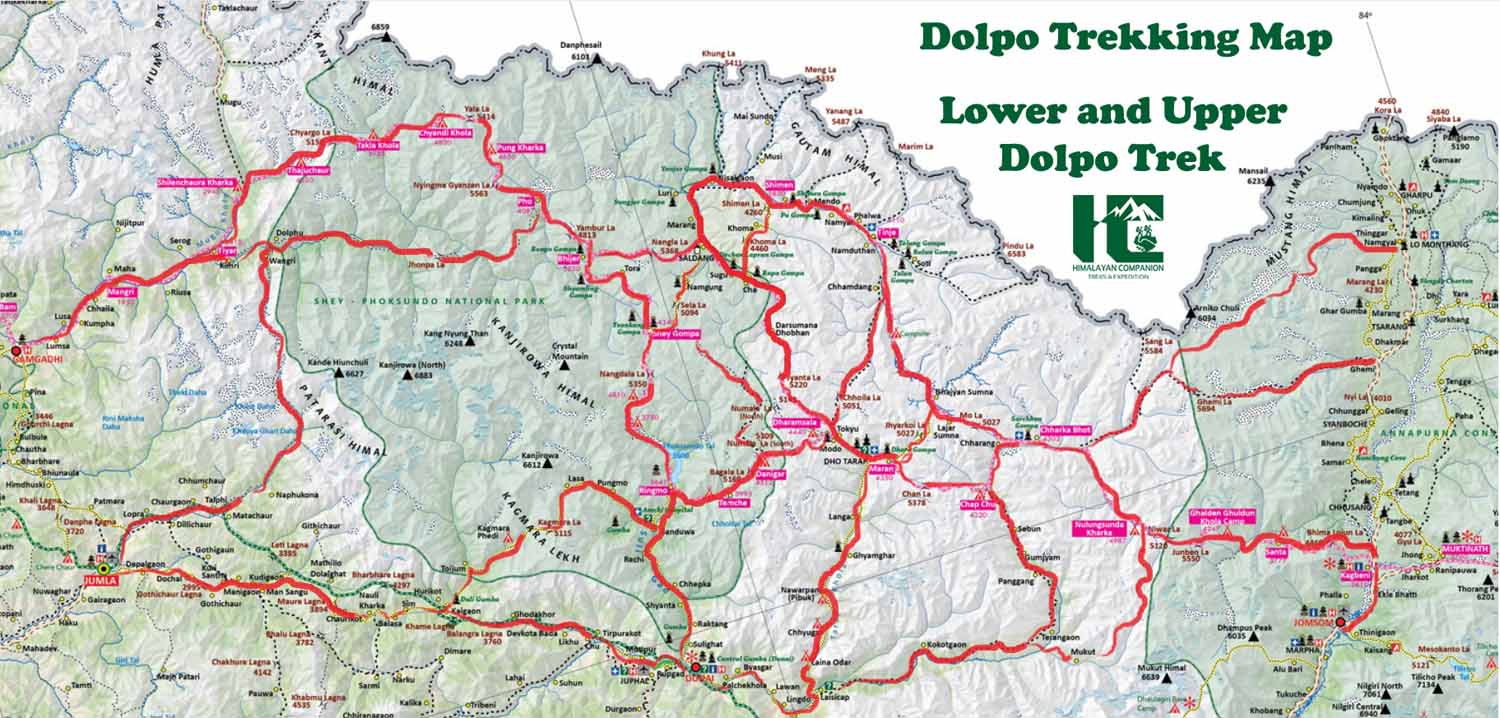 Dolpo Trekking Map 